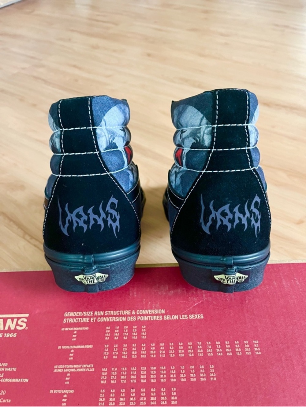 Vans SK8-Hi Midnight Shift Black Skull' Women 12.0 US Mens 10.5 US - Picture 10 of 13